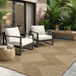 lot 1621 image: MontVoo Outdoor Rug 4x6 ft Polypropylene Boho Geometric