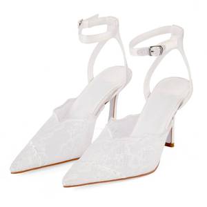 lot 1643 image: Kluolandi Womens Lace Stiletto Heels Ankle Strap 7.5