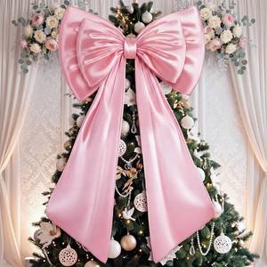 lot 1668 image: Sosation Pink Large Bow Decor 24x43 In