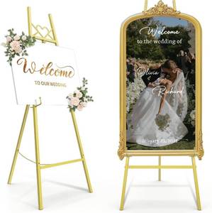 lot 1669 image: 56 Gold Easel Stand with Adjustable Height