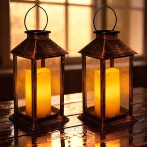 lot 1676 image: 2 Pack 14 Inch Solar Lanterns Outdoor