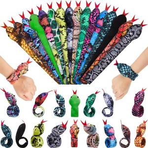lot 1680 image: Chivao 16 Piece Halloween Snake Slap Bracelets