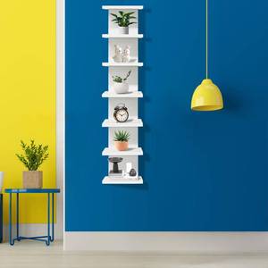 lot 1690 image: Eunika 7-Tier White Floating Wall Shelf 43H