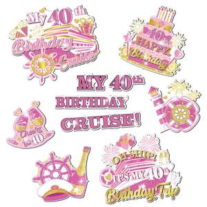 lot 2345 image: Wayyogh 40th Birthday Cruise Door Magnets, Rose Gold
