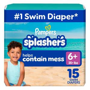 lot 2354 image: Pampers Splashers Swim Diapers Size 6 15 Count