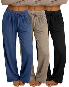 lot 2372 image: Neer 3-Pack Womens Wide Leg Sweatpants Medium