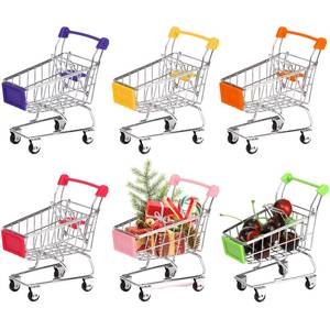 lot 2379 image: Dicunoy Mini Shopping Cart Set, 6-Pack MetalPlastic