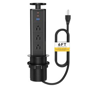 lot 2402 image: Kungfuking Pop Up Countertop Outlet with USB-C & USB-A