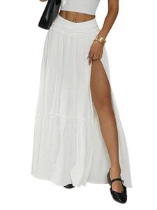 lot 2418 image: Milumia Womens High Waist Maxi Skirt White Petite L