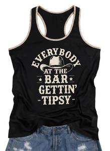 lot 2445 image: QLIPIN Western Cowgirl Tank Top Sleeveless Vest XL
