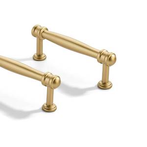 lot 2478 image: LONHECAN Cabinet Pulls 3 Inch Brushed Gold 10 Pack