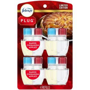 lot 2526 image: Febreze Plug-In Air Freshener Refill, Baked Cinnamon Apples, 4 Count