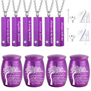 lot 2538 image: 10-Piece Cremation Urn Necklace Set with Tree of Life