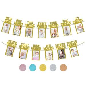 lot 2539 image: Baby First Year Photo Banner, 13-Month Milestone