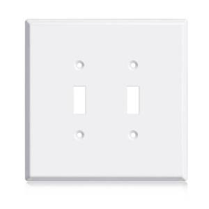 lot 2550 image: Kingdder Stainless Steel 2-Toggle Wall Plate 5.5 x 5.5