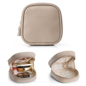 lot 2584 image: VLANDO Mini Makeup Bag Water-Resistant Cosmetic Pouch Toffee