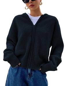 lot 2596 image: Soly Hux Womens Hooded Zip Cardigan Dark Blue M