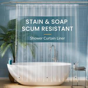 lot 5161 image: Titanker Clear Plastic Shower Curtain Liner 72 x 72