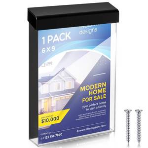 lot 6155 image: Thyle Acrylic Wall Mount Brochure Holder 6 x 9 Inch
