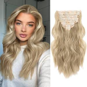 lot 6158 image: VERNA Clip-In Hair Extensions 8PC 16 Inch Ash Blonde