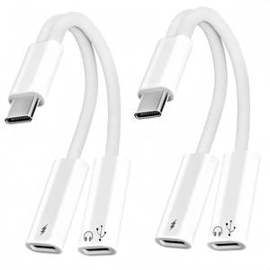 lot 6166 image: Basecolors USB-C Splitter 2-Pack, 60W PD Fast Charging