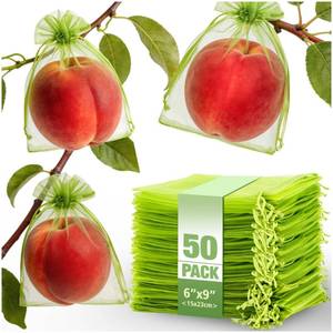 lot 6187 image: Vindafjord Drawstring Fruit Protection Mesh Bags 6x9 Inch 50pc