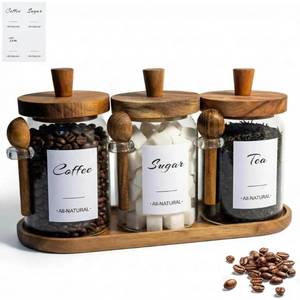 lot 7500 image: Quirvanora 3-Pack 20oz Glass Coffee Container Set