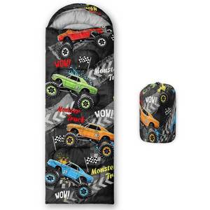 lot 7509 image: QOOMO Cartoon Truck Camping Sleeping Bag 31x90