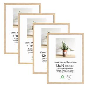 lot 7511 image: LYYYXGYP 12x16 Picture Frame Natural Oak Wood Set of 4