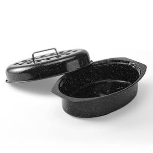 lot 7516 image: Webonbake 13 Porcelain Enameled Steel Roasting Pan with Lid