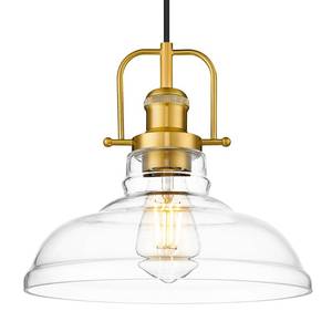 lot 7517 image: FEMILA 11 Gold Pendant Light Fixture with Clear Glass Shade