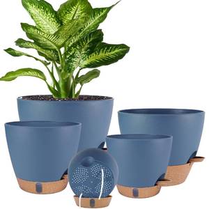 lot 7526 image: Fielda Self-Watering Planters 5-Pack 6.5-10 Inch