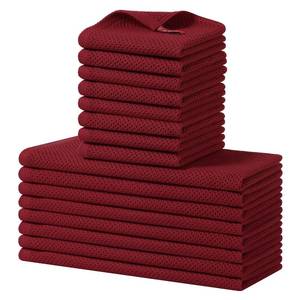 lot 7533 image: Homaxy 16 Pack Cotton Kitchen Towels and Dishcloths Set