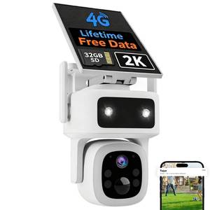 lot 7536 image: AUKIN 4G LTE Solar Cellular Security Camera 2K PTZ  Retail $199.99