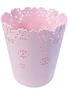 lot 7538 image: Wastebasket Hollow Flower Shape Plastic Mini