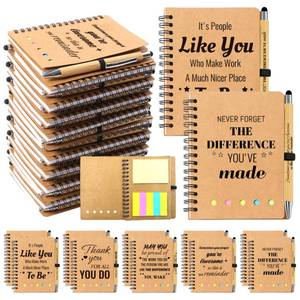 lot 7552 image: Spiral Notebooks and Pens Bulk Set 60pc