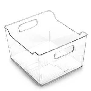 lot 7559 image: BINO Clear Storage Organizer Bins with Handles