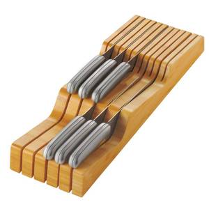 lot 7560 image: 16-Slot Bamboo Knife Drawer Organizer
