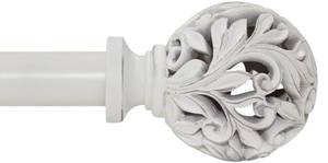 lot 7568 image: Carved Leaf Curtain Rod Adjustable 18-64 Inches