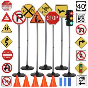 lot 7576 image: Benut Traffic Signs Playset 36-Piece 42in