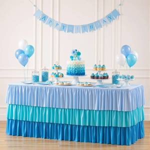 lot 7582 image: Suppromo Blue Tablecloth for 6 Foot Rectangle Tables