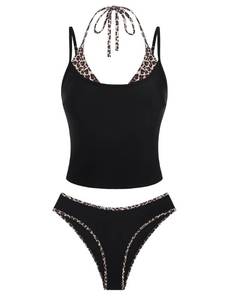 lot 8004 image: ZAFUL Women Double Layer Tankini Set Halter, XL