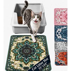 lot 8013 image: PUPIBOO Cat Litter Mat, Quilted Litter Trapping
