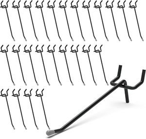 lot 8024 image: HUHOLE Pegboard Hooks 4 Inch Black 50 Pack