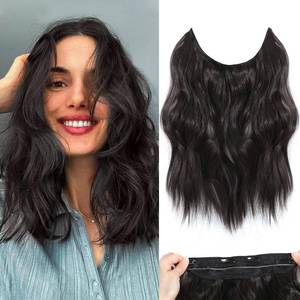 lot 8029 image: BUPPLER Halo Hair Extensions 12 Inch Ash Brown