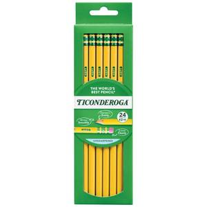 lot 8034 image: Ticonderoga #2 HB Wood-Cased Pencils, Yellow, 24 Count
