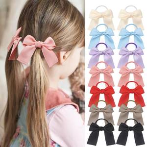 lot 8061 image: Ayesha Hair Accessories - Ribbon Bows and Elastic Bands, 14pcs