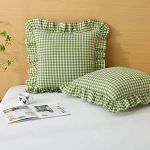 lot 8064 image: Silnuo Throw Pillow Covers 24x24 Olive Green Plaid (2-Pack)