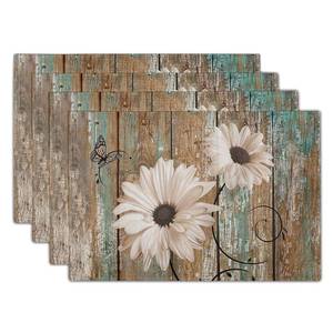 lot 8091 image: Giwawa Rustic Daisy Board Placemats Set of 4