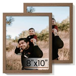 lot 8131 image: Heimlove 8x10 Picture Frame Set of 2, Walnut